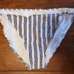 George Black and White Striped Bikini Bottom